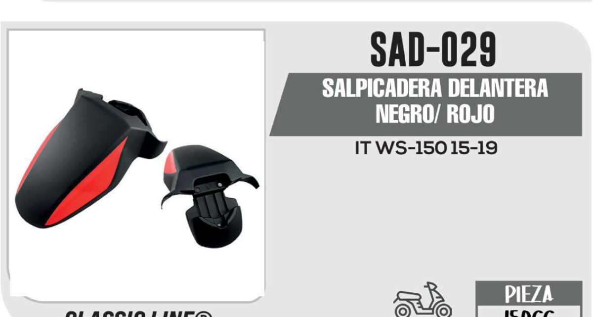 SALPICADERA DELANTERA NEGRO/ ROJO