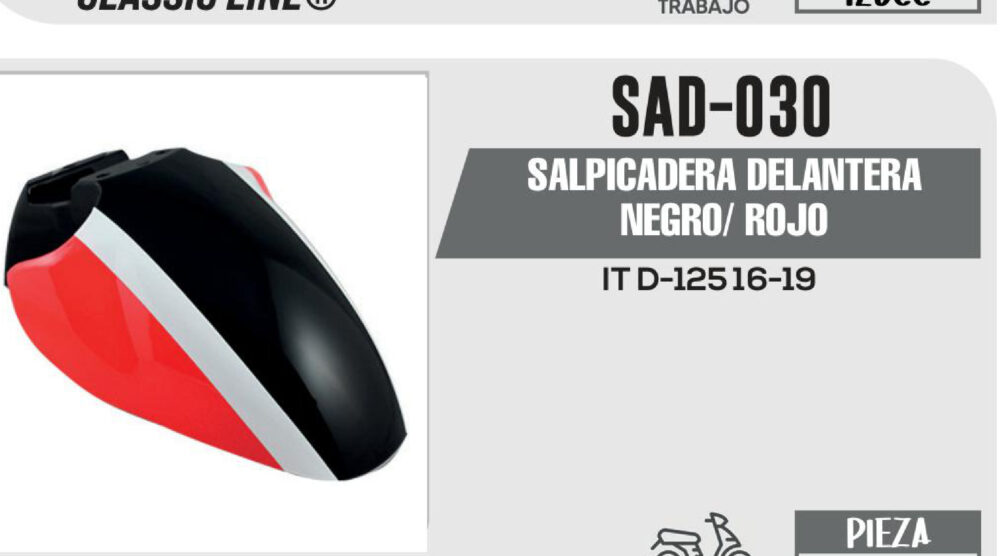SALPICADERA DELANTERA NEGRO/ ROJO