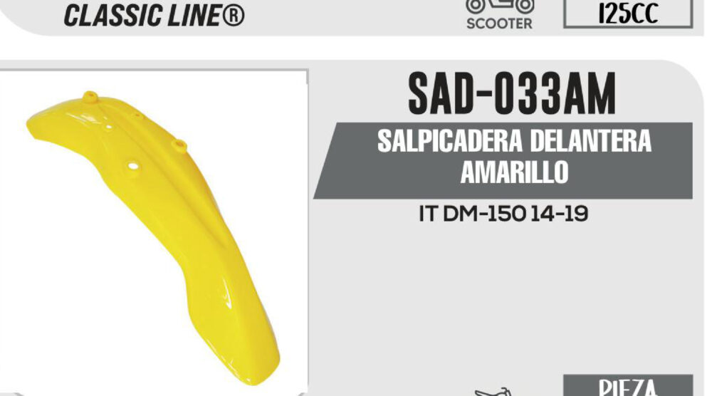 SALPICADERA DELANTERA AMARILLO