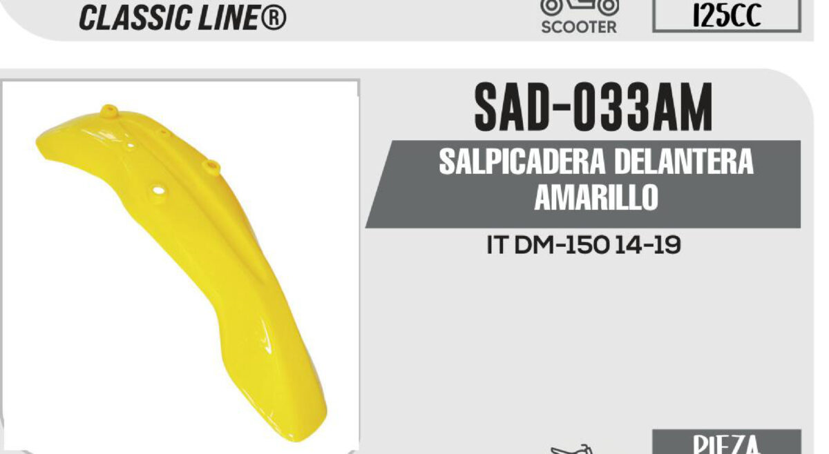 SALPICADERA DELANTERA AMARILLO