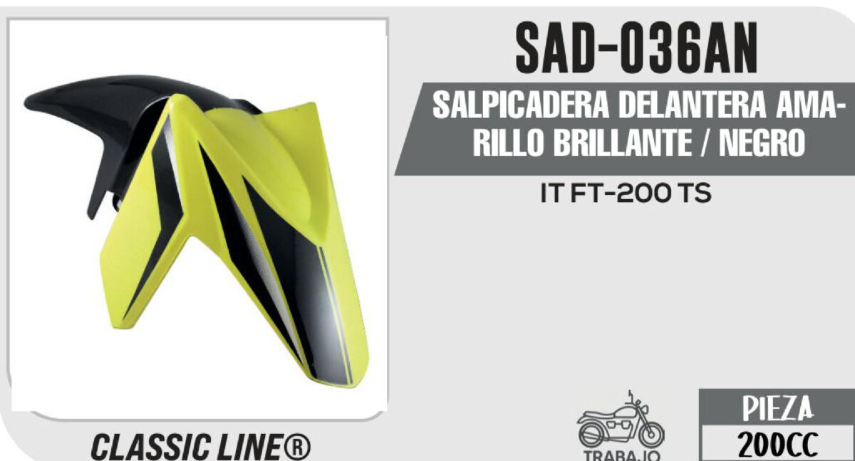 SALPICADERA DELANTERA AMARILLO BRILLANTE / NEGRO