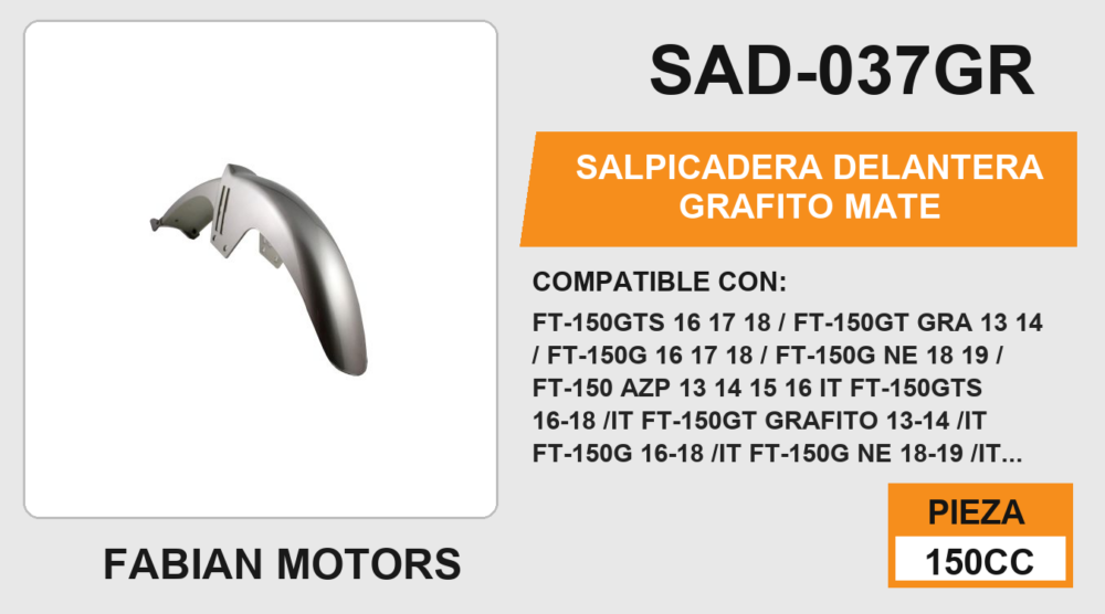SALPICADERA DELANTERA GRAFITO MATE