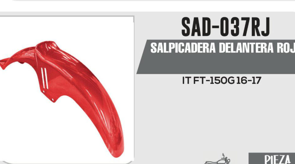SALPICADERA DELANTERA ROJA