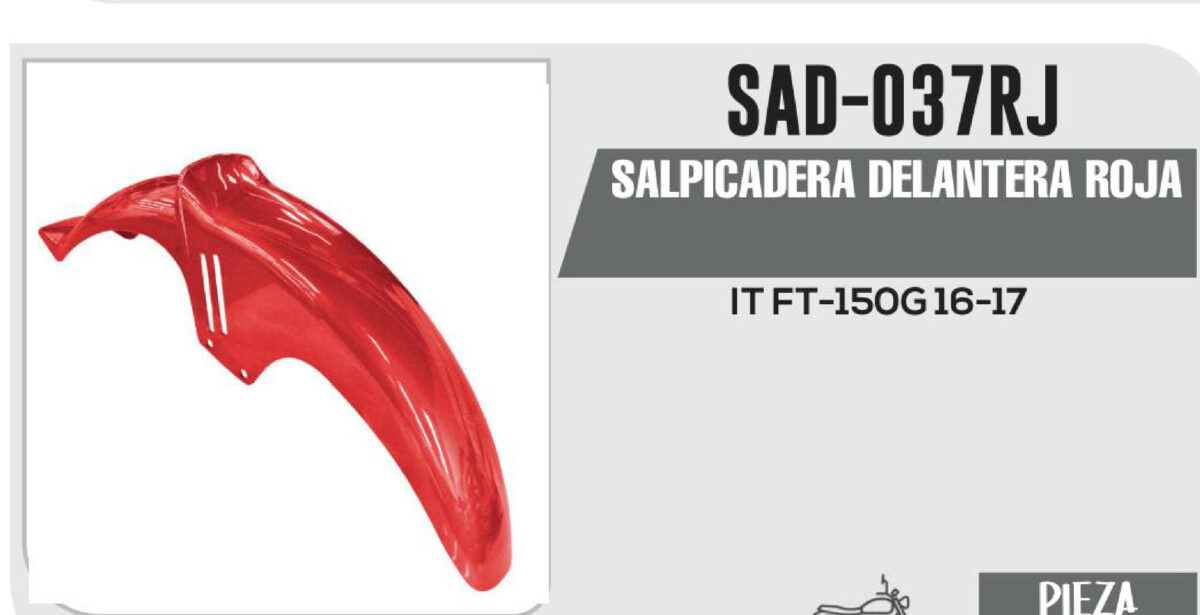 SALPICADERA DELANTERA ROJA