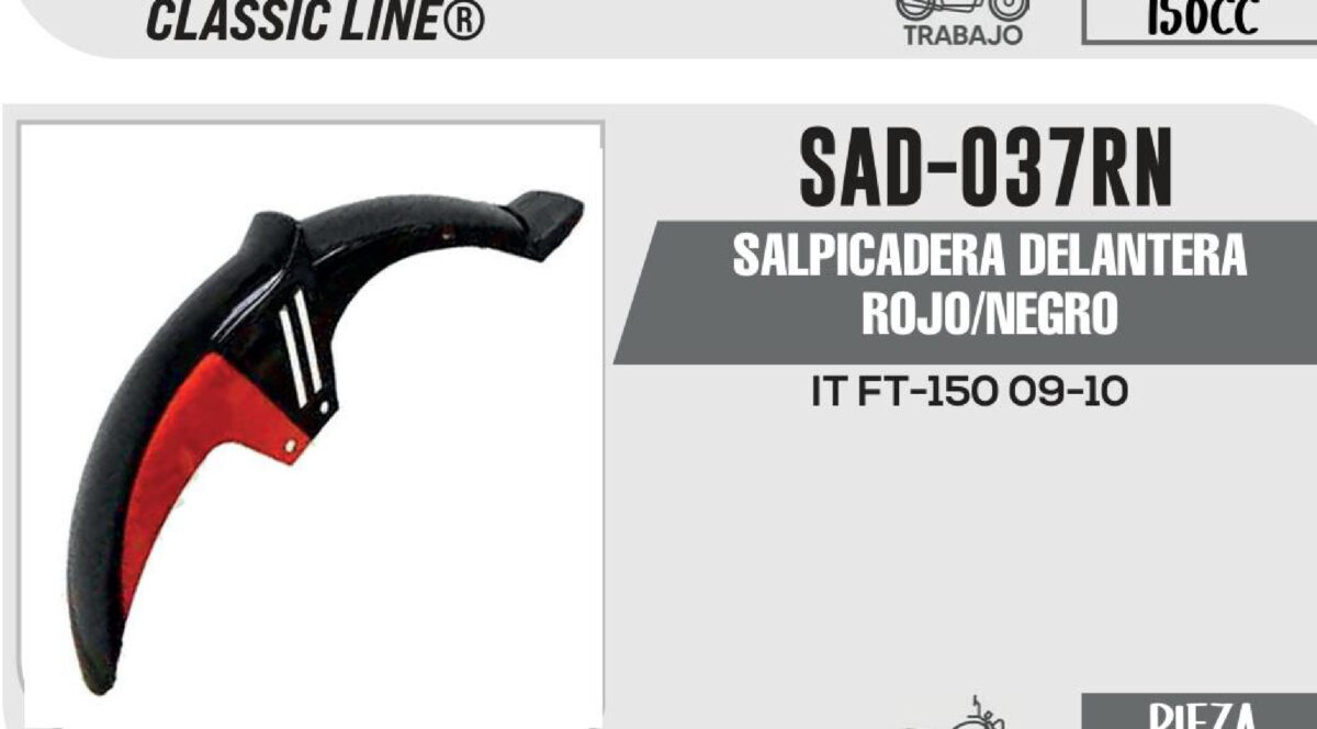 SALPICADERA DELANTERA ROJO/NEGRO
