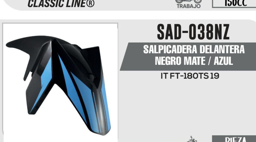 SALPICADERA DELANTERA NEGRO MATE / AZUL