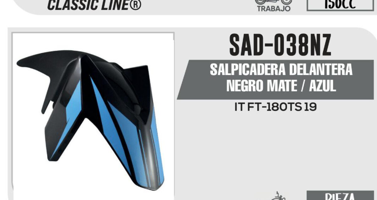 SALPICADERA DELANTERA NEGRO MATE / AZUL