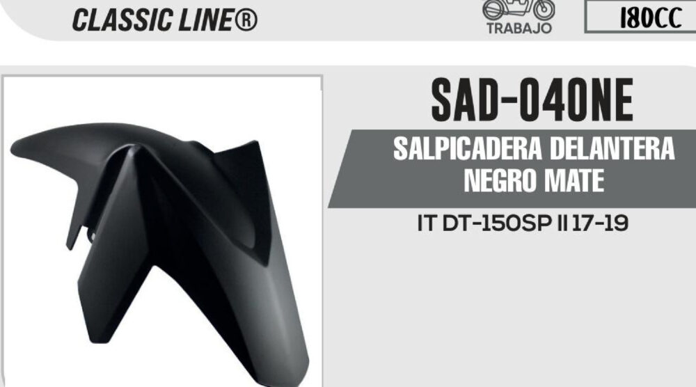 SALPICADERA DELANTERA NEGRO MATE