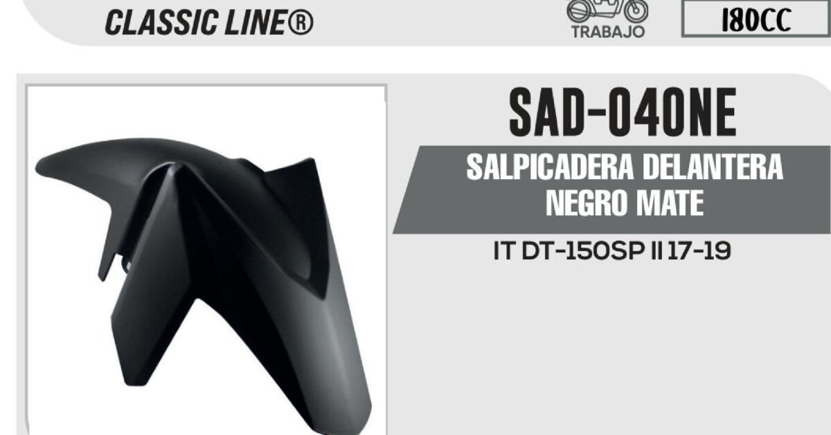 SALPICADERA DELANTERA NEGRO MATE