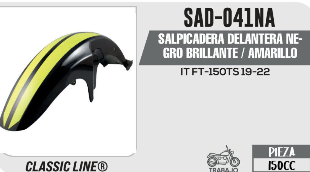 SALPICADERA DELANTERA NEGRO BRILLANTE / AMARILLO
