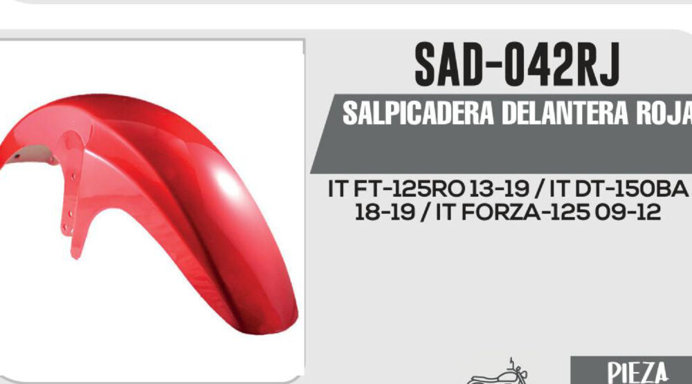 SALPICADERA DELANTERA ROJA