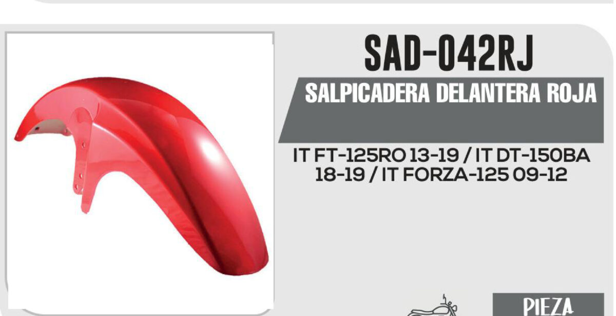 SALPICADERA DELANTERA ROJA