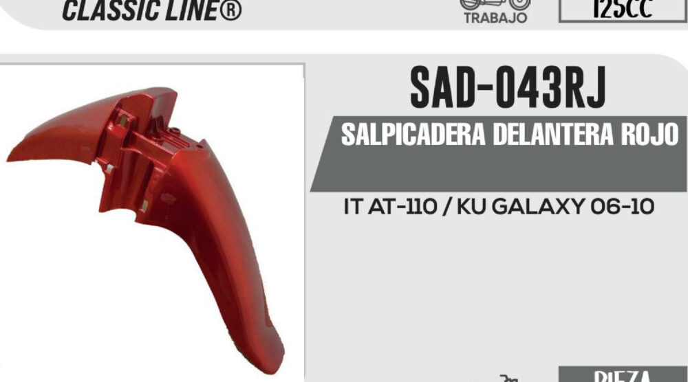 SALPICADERA DELANTERA ROJO