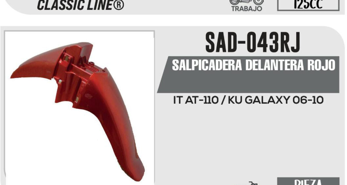 SALPICADERA DELANTERA ROJO