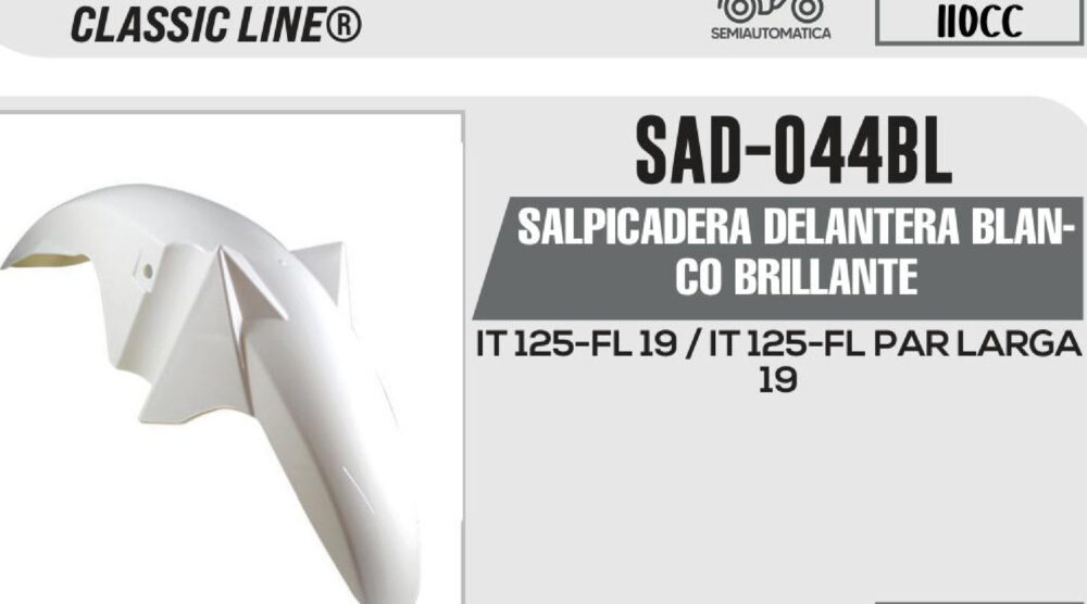 SALPICADERA DELANTERA BLANCO BRILLANTE