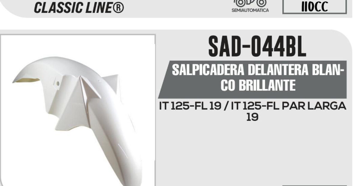 SALPICADERA DELANTERA BLANCO BRILLANTE