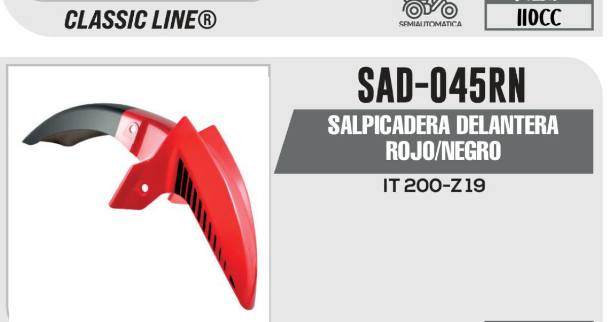 SALPICADERA DELANTERA ROJO/NEGRO