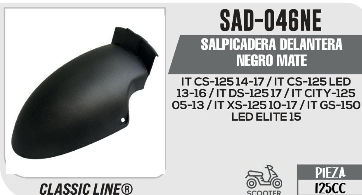 SALPICADERA DELANTERA INFERIOR NEGRO MATE