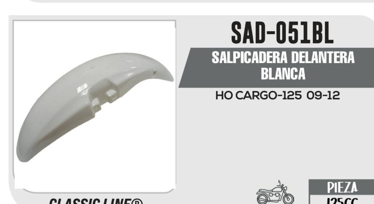 SALPICADERA DELANTERA BLANCA
