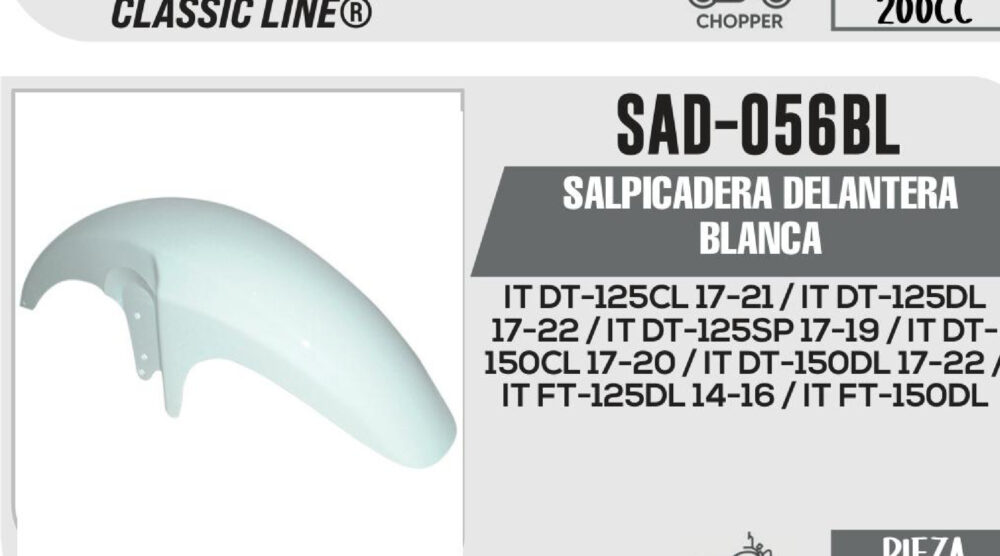 SALPICADERA DELANTERA BLANCA