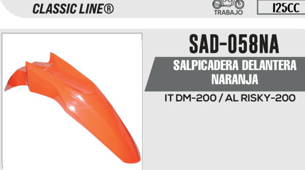 SALPICADERA DELANTERA NARANJA