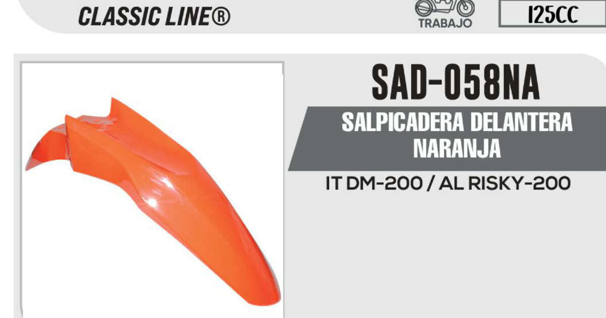 SALPICADERA DELANTERA NARANJA