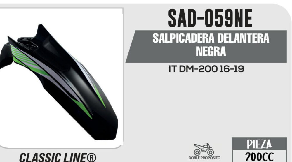 SALPICADERA DELANTERA NEGRA