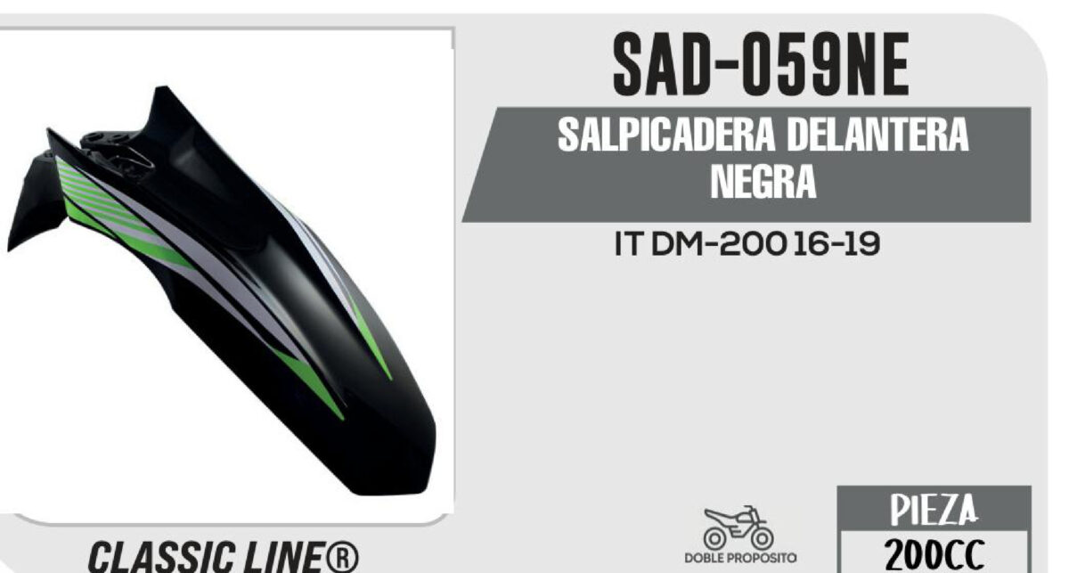 SALPICADERA DELANTERA NEGRA