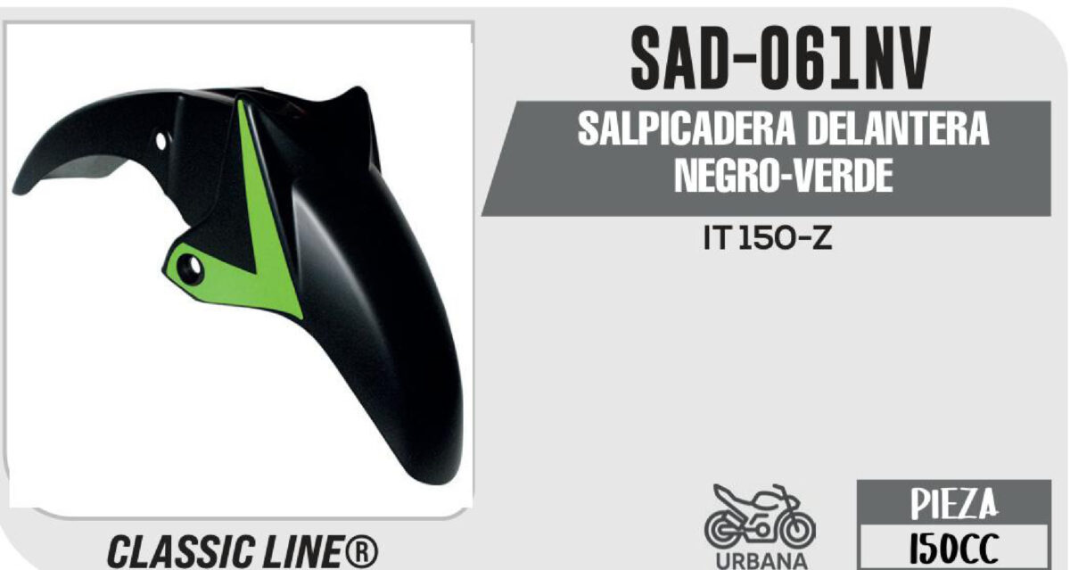 SALPICADERA DELANTERA NEGRO-VERDE