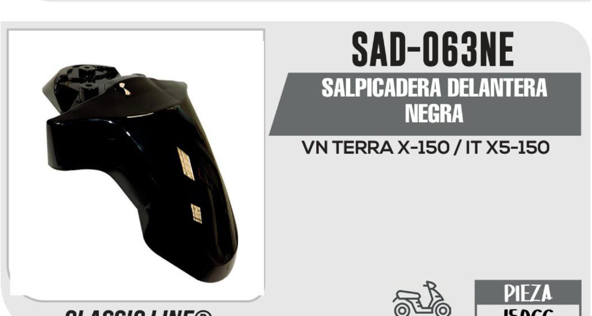 SALPICADERA DELANTERA NEGRA