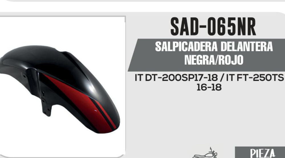 SALPICADERA DELANTERA NEGRA/ROJO