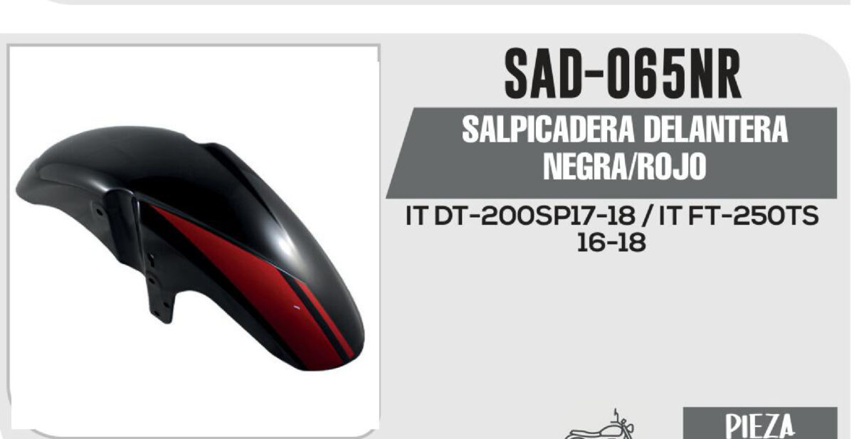 SALPICADERA DELANTERA NEGRA/ROJO