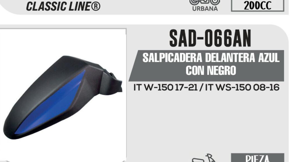 SALPICADERA DELANTERA AZUL CON NEGRO