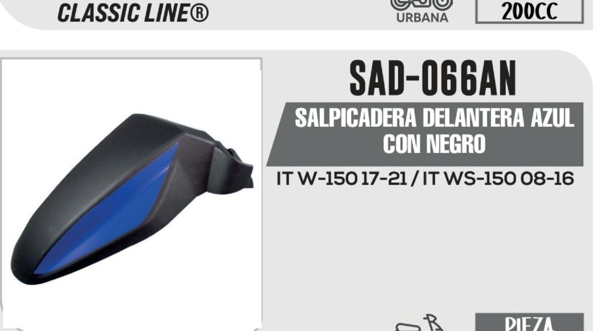 SALPICADERA DELANTERA AZUL CON NEGRO
