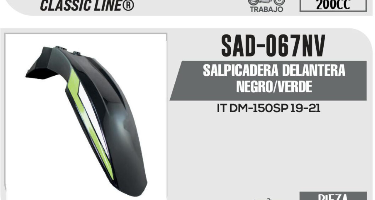 SALPICADERA DELANTERA NEGRO/VERDE