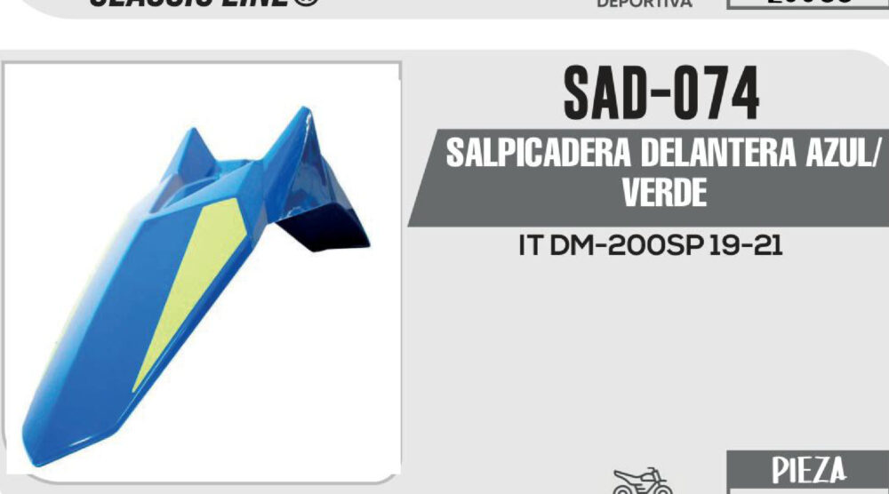 SALPICADERA DELANTERA VERDE/AZUL