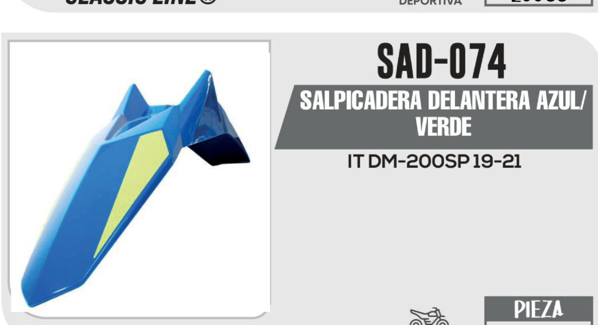 SALPICADERA DELANTERA VERDE/AZUL
