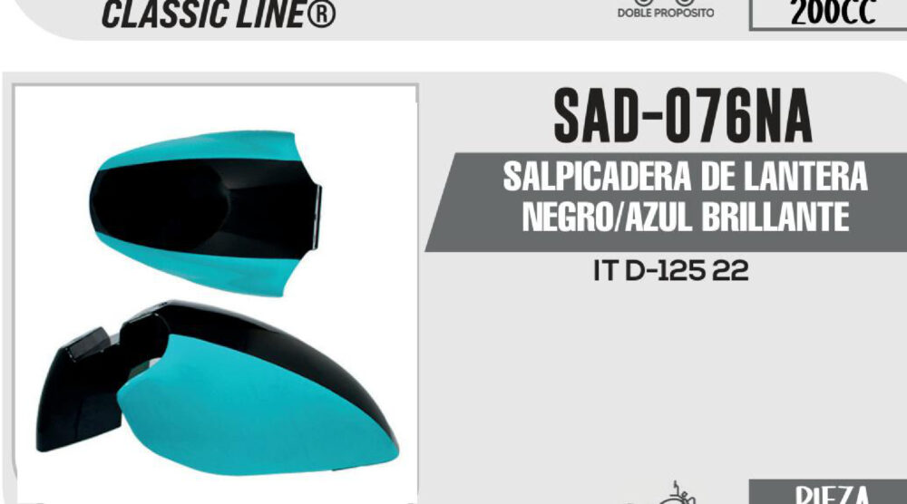 SALPICADERA DE LANTERA NEGRO/AZUL BRILLANTE
