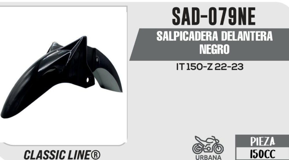 SALPICADERA DELANTERA NEGRO