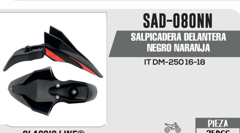 SALPICADERA DELANTERA NEGRO NARANJA