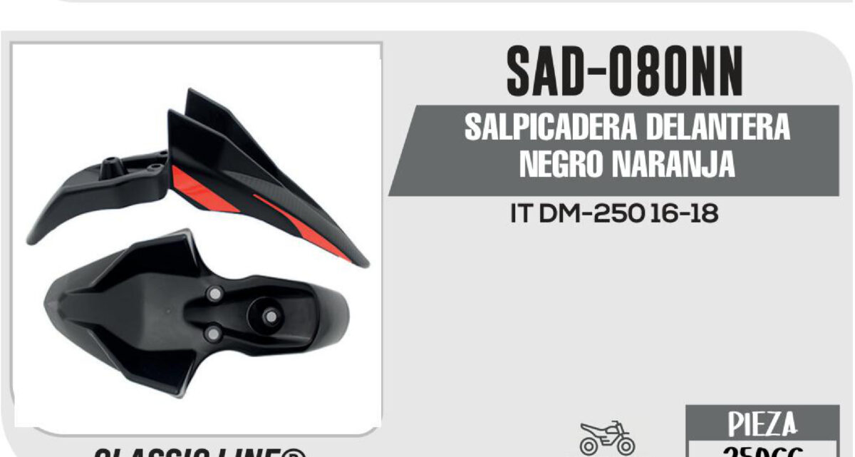 SALPICADERA DELANTERA NEGRO NARANJA