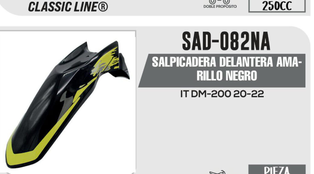 SALPICADERA DELANTERA NEGRO AMARILLA