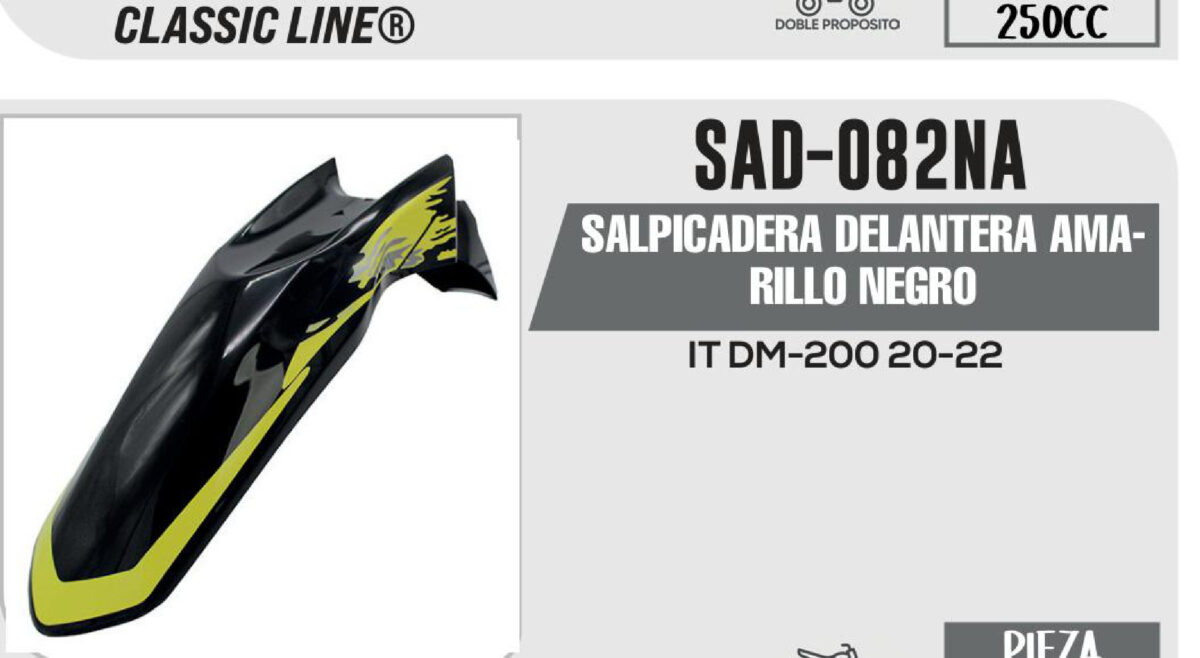SALPICADERA DELANTERA NEGRO AMARILLA