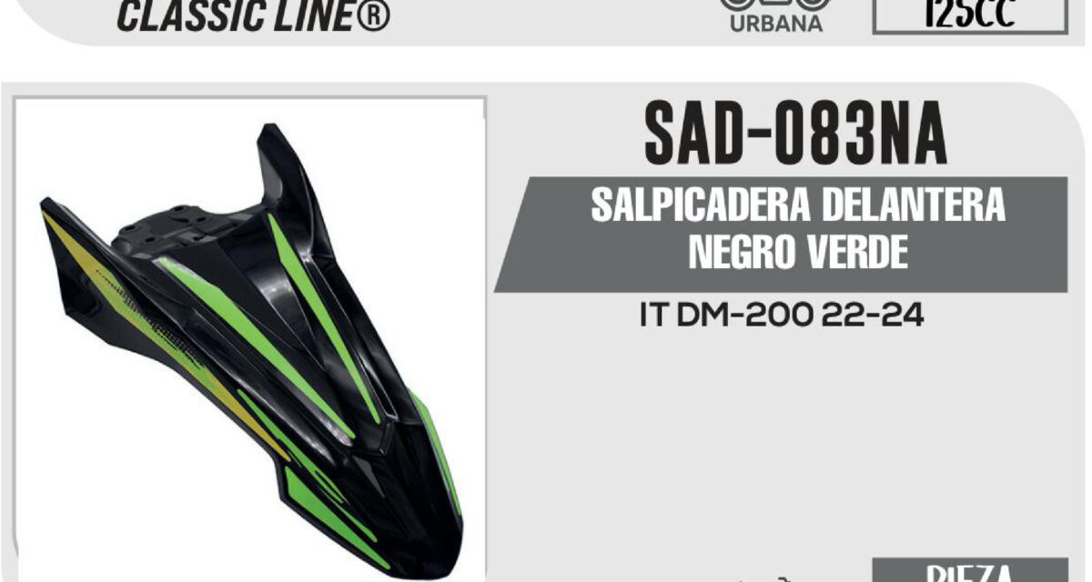SALPICADERA DELANTERA NEGRO VERDE