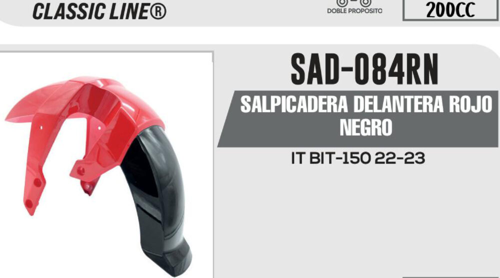 SALPICADERA DELANTERA ROJO NEGRO
