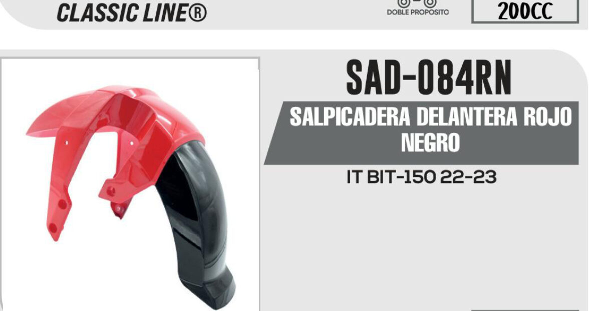 SALPICADERA DELANTERA ROJO NEGRO
