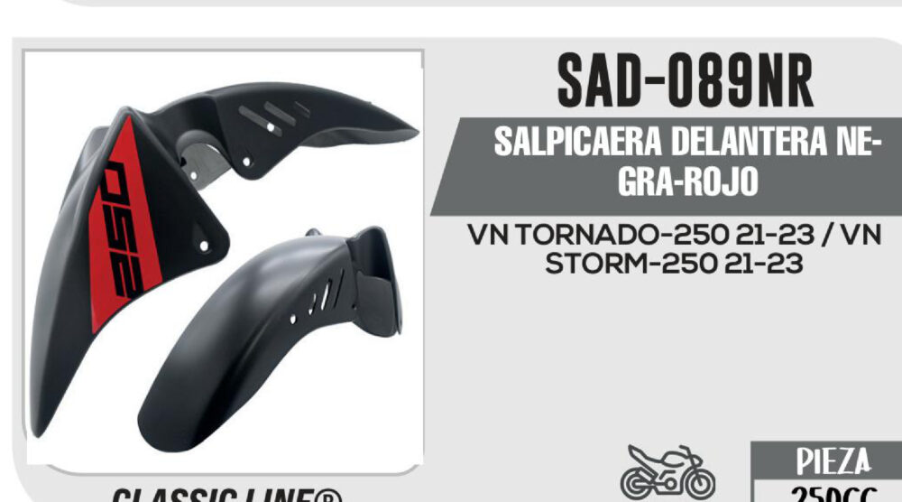 SALPICAERA DELANTERA NEGRA-ROJO