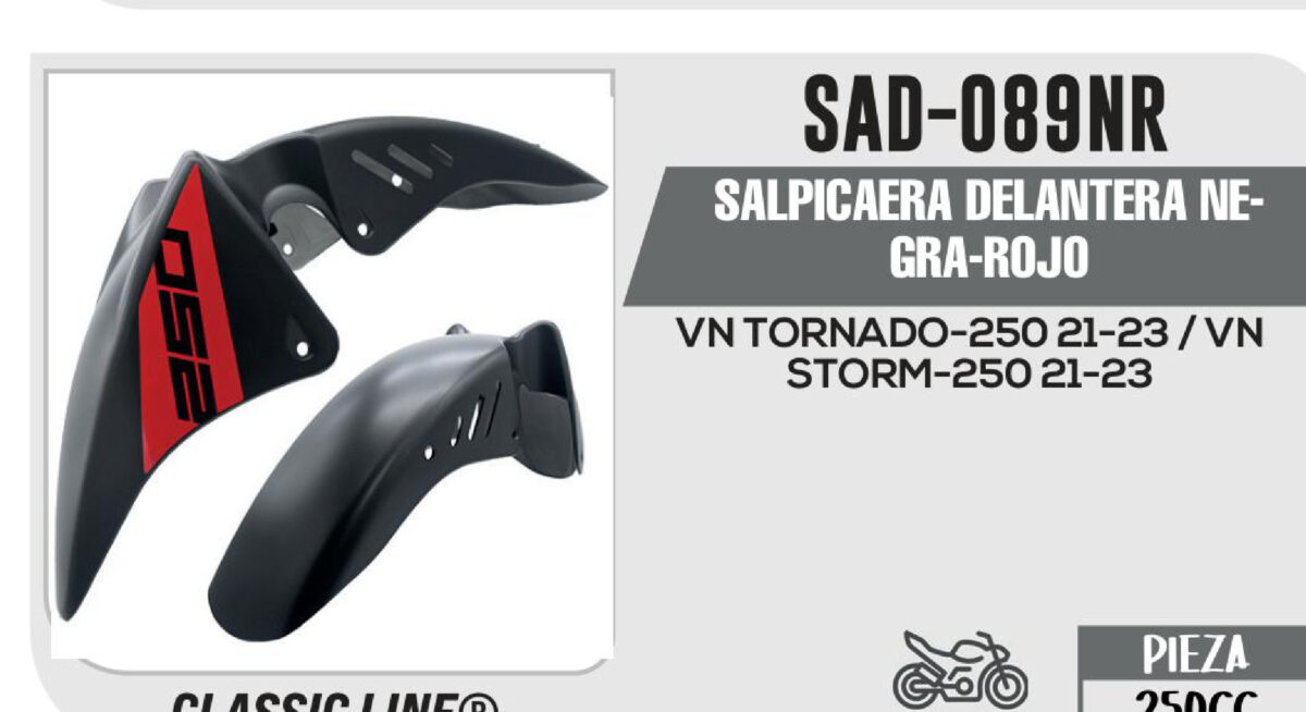 SALPICAERA DELANTERA NEGRA-ROJO
