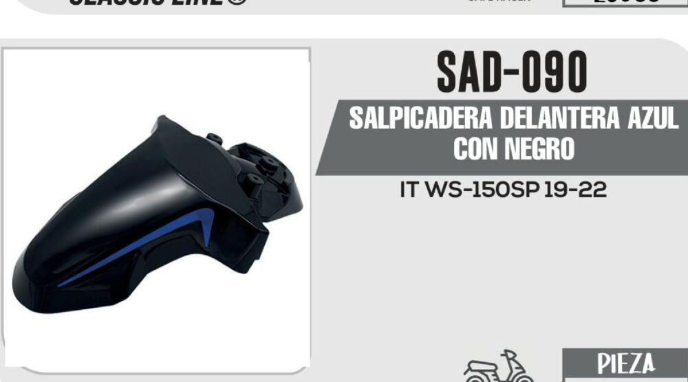 SALPICADERA DELANTERA AZUL CON NEGRO