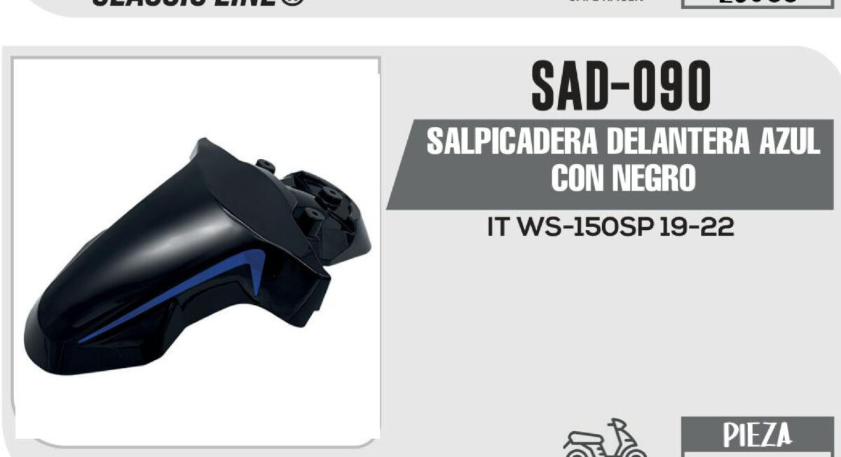 SALPICADERA DELANTERA AZUL CON NEGRO